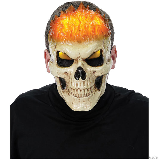 Light-Up Orange Inferno Skull Mask | USA Decoration®