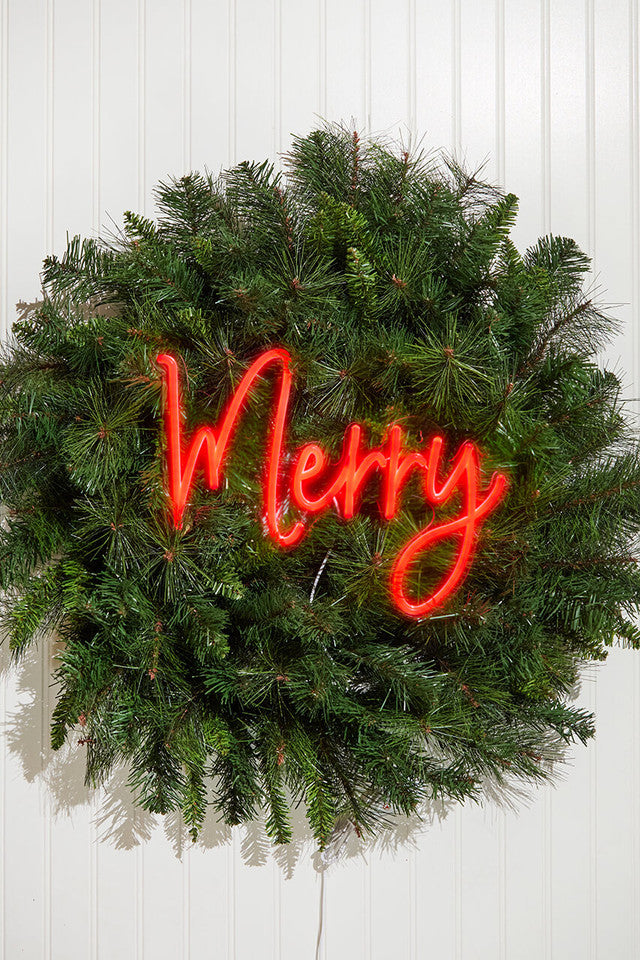 13.8" Merry Lit Neon Sign Bright Holiday LED Decoration