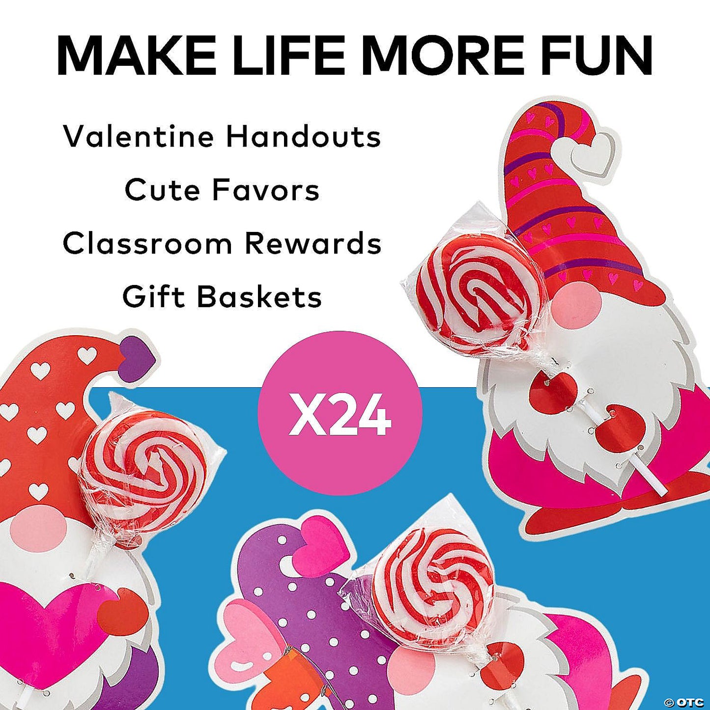 Lollipop & Gnome Valentine Exchanges with Card for 24