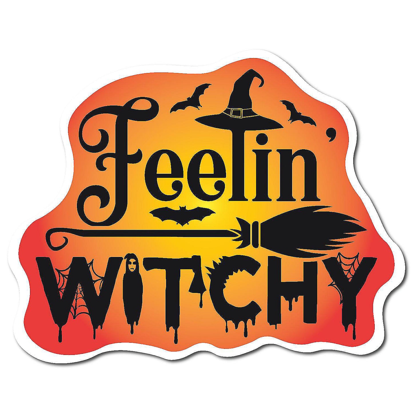 Magnet Me Up Halloween Feelin' Witchy Magnet Decal, 5x4" Automotive Magnet