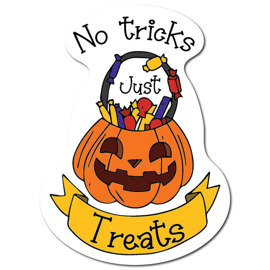 Magnet Me Up Halloween No Tricks Just Treats Holiday Magnet Decal 5x3.5" Automotive Magnet
