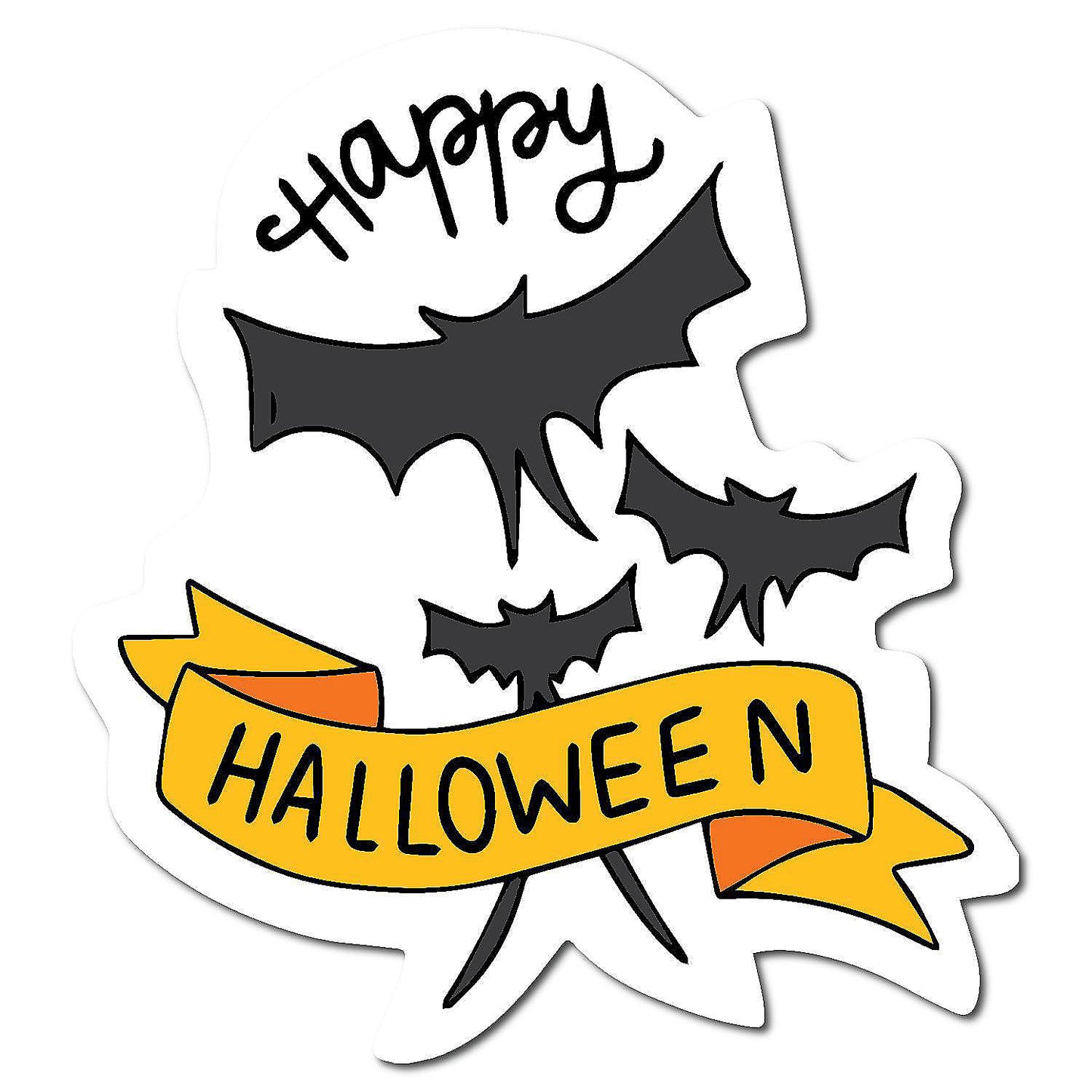 Magnet Me Up Happy Halloween Spooky Holiday Magnet Decal, 5x5 Inches, Heavy Duty Automotive Magnet For Car Truck SUV Or Any Other Magnetic Surface