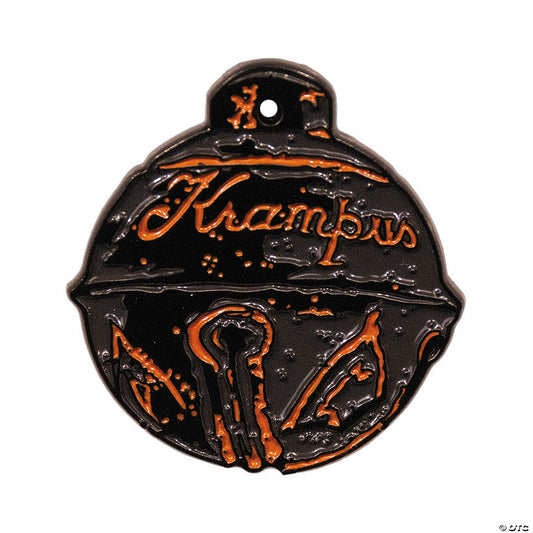 1 1/2" Krampus™ Jingle Bell Ornament Full-Color Enamel Pin | USA Decoration®