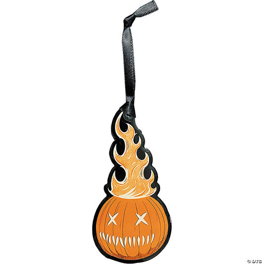 1 Piece(s): Holiday Horrors Trick ’r Treat Sam O’ Lantern Pumpkin Metal Full-Color Ornament | USA Decoration®