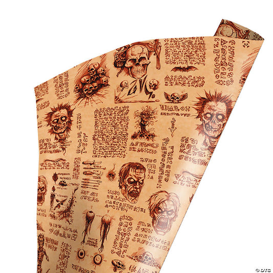 96" x 30" Wrapped in Terror Evil Dead 2™ Necronomicon Wrapping Paper | USA Decoration®