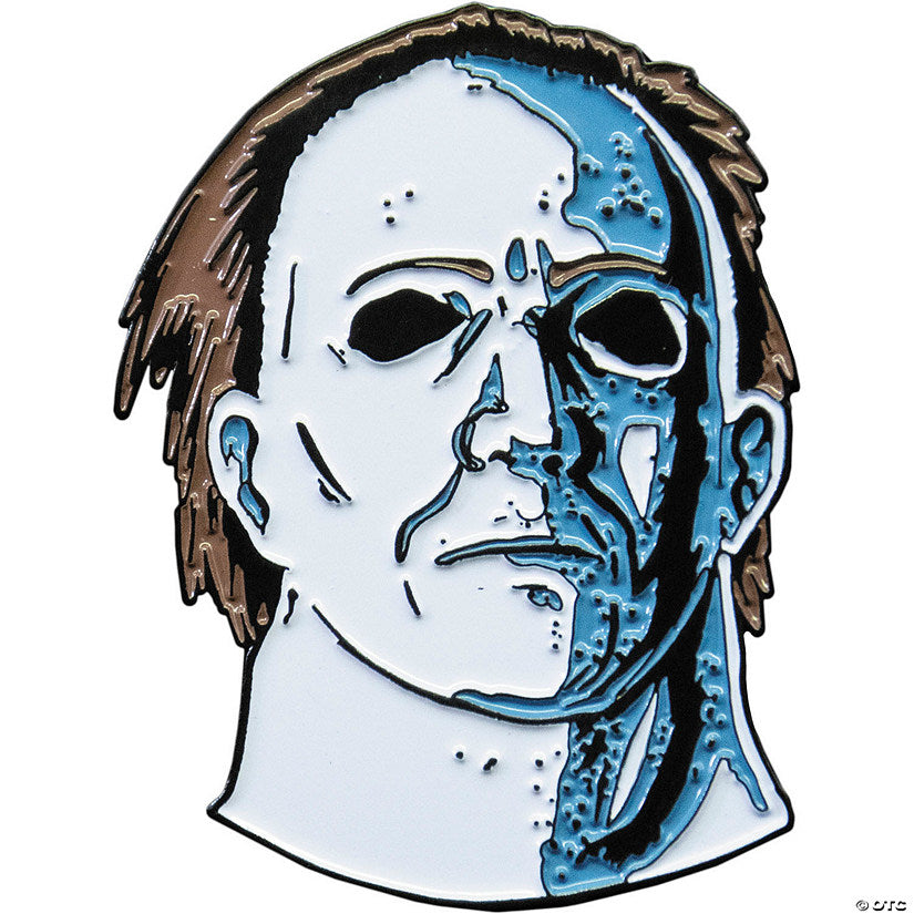 1 Piece(s): 1 3/4" Halloween 5: The Revenge of Michael Myers Michael Myers Full-Color Enamel Pin | USA Decoration®