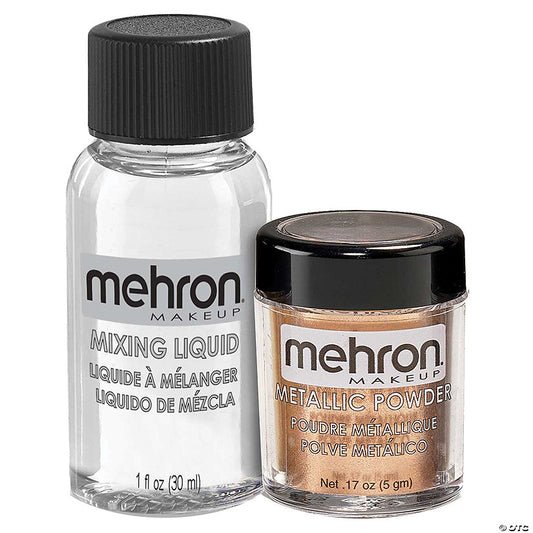 Mehron Metallic Copper Makeup Powder with Mixing Liquid | USA Decoration®