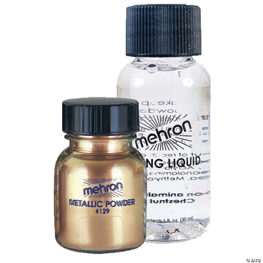 1 Piece(s): Mehron Metallic Gold Makeup Powder with Mixing Liquid | USA Decoration®