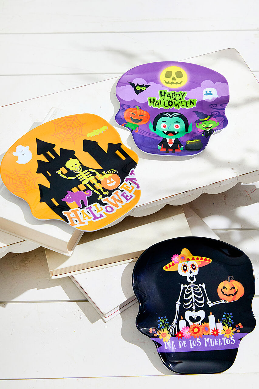 8" Melamine Day of the Dead Design Plate