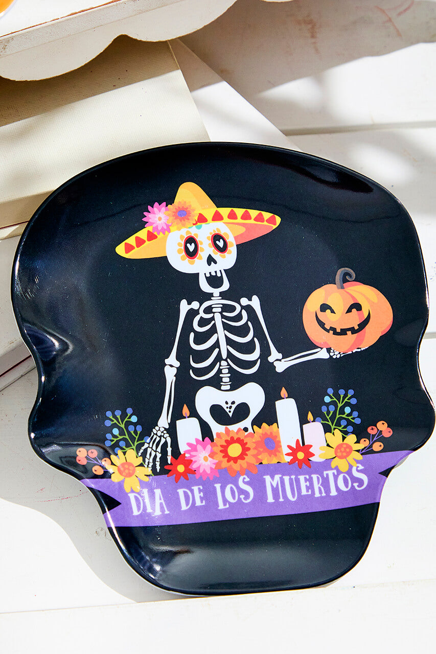 8" Melamine Day of the Dead Design Plate