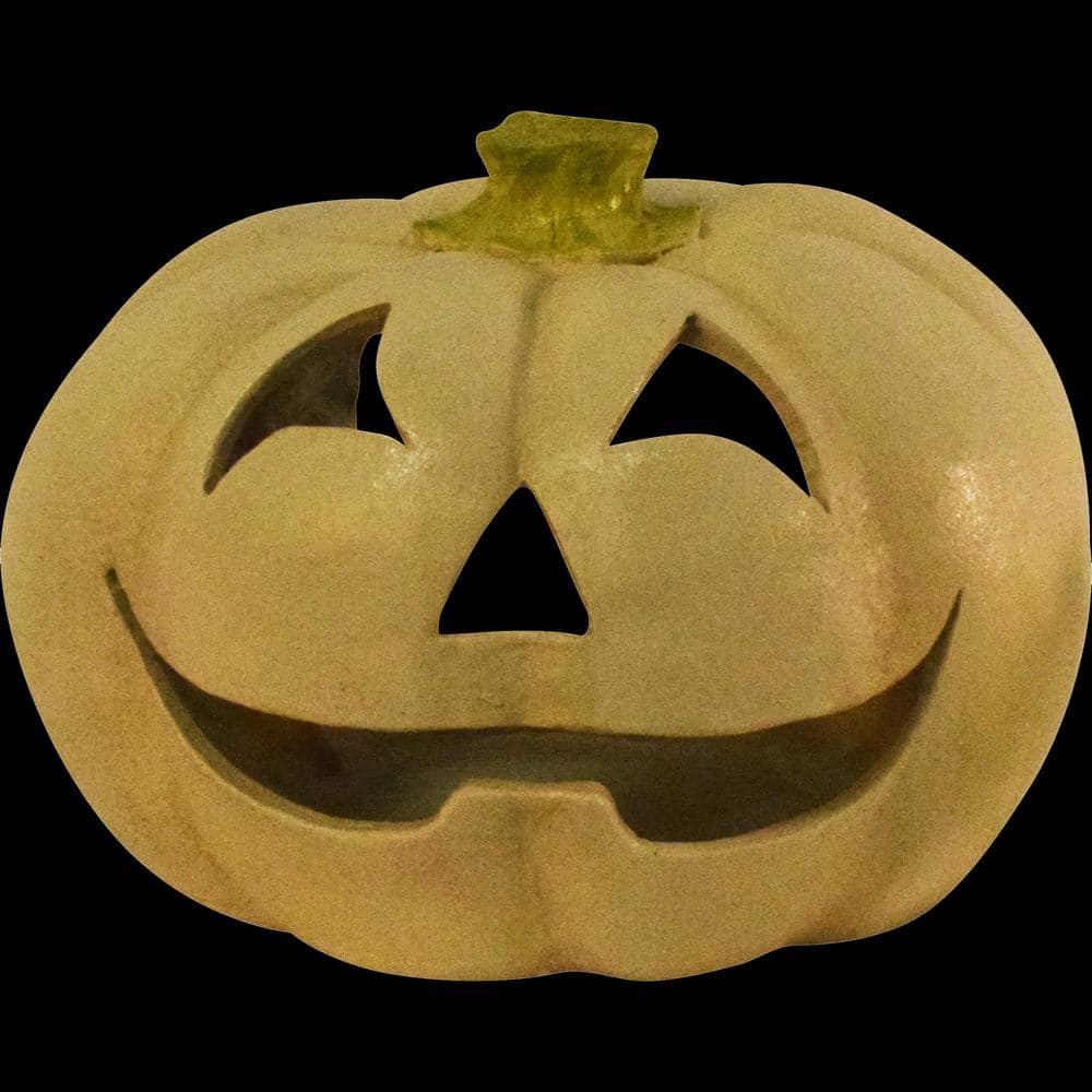 12.5 in. Dia Halloween Tabletop Jack-O-Lantern, Light Orange | USA Decoration