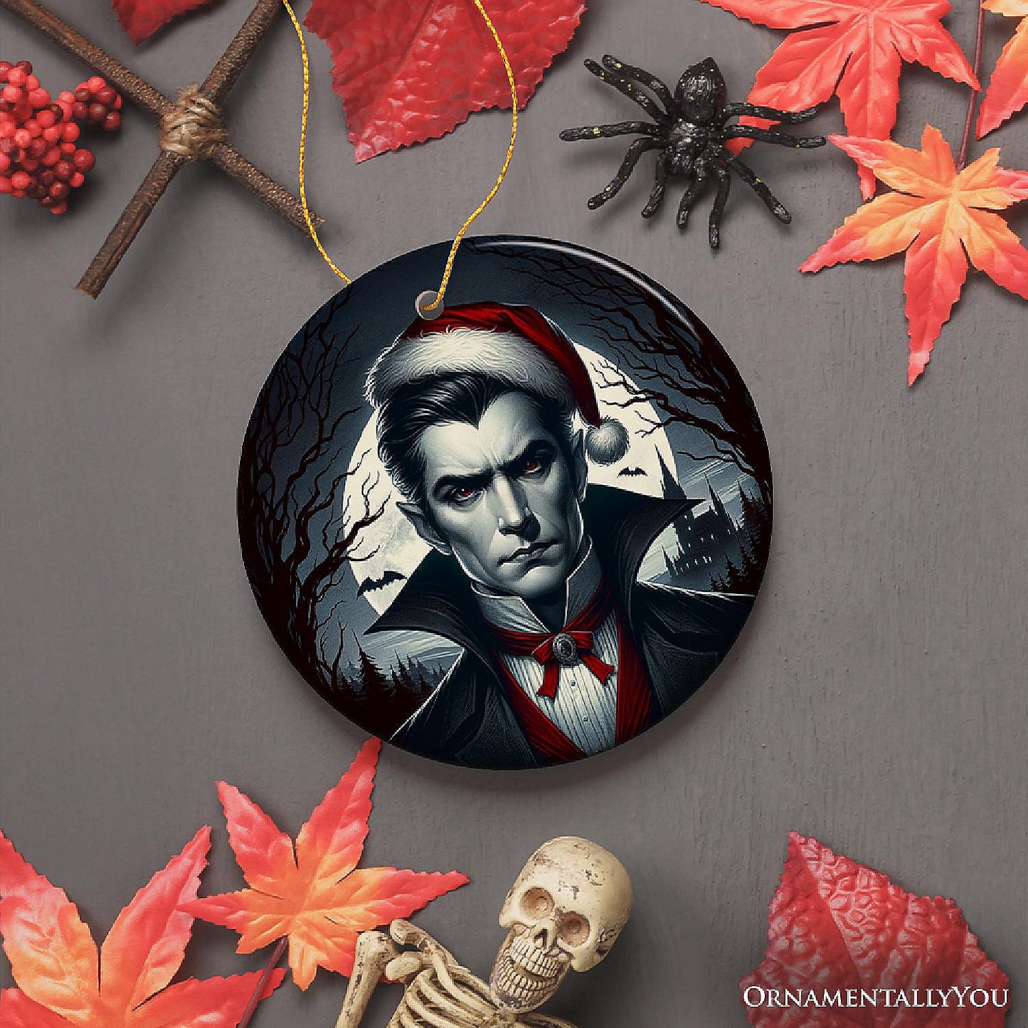 Midnight Terror Dracula Ornament, Sinister Holiday Keepsake and Halloween Tree Decor (Version 1), OrnamentallyYou | USA Decoration®
