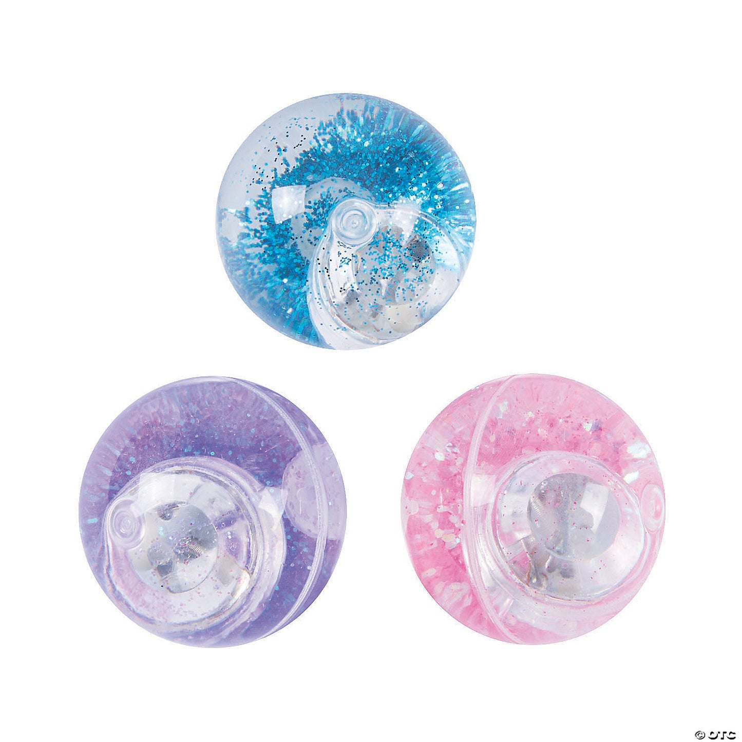 Mini Light-Up Glitter Bouncy Balls - 12 Pc. | USA Decoration®