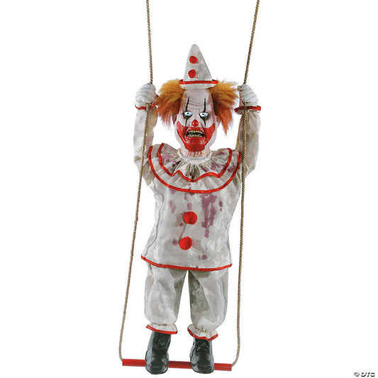 46" Hanging Animated Swinging Happy Clown Halloween Decoration | USA Decoration®