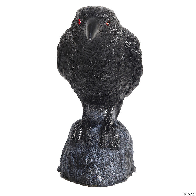 13" Animated Raven with Turning Head Sounds Halloween Decoration | USA Decoration®
