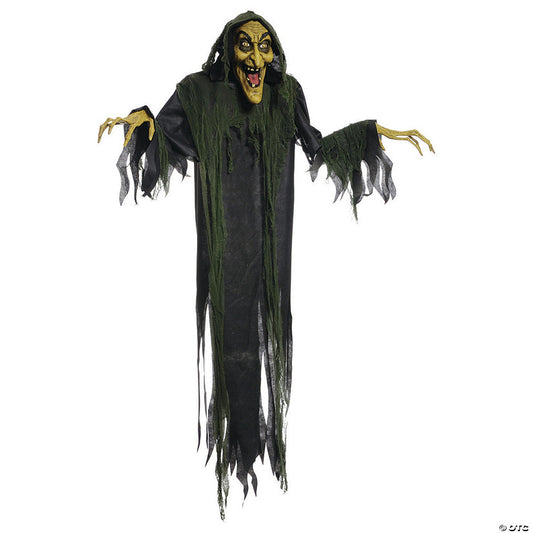 6 Ft. Hanging Scary Witch Animated Prop Halloween Decoration | USA Decoration®