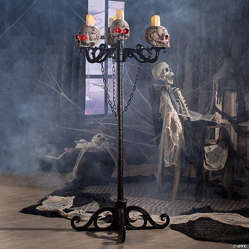 14 1/2" - 5 Ft. Light-Up 3-In-1 Skull Candelabra Plastic Halloween Decoration | USA Decoration®
