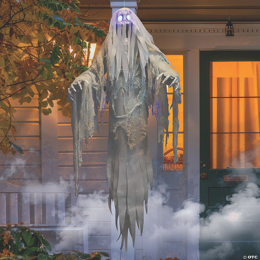 5 Ft. Light-Up Hanging Spooky Ghost Posable Halloween Decoration | USA Decoration®