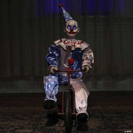 32" Animated Tricycle Pedaling Clown Doll Halloween Decoration | USA Decoration®