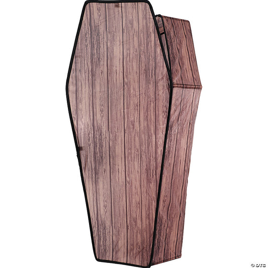 60" Wooden-Look Brown Coffin With Lid Halloween Decoration | USA Decoration®