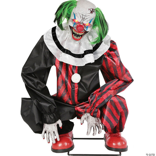 20" Animated Crouching Red Clown Prop | USA Decoration®