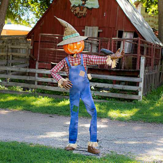 6 Ft. Animated Light-Up Talking Whimsical Jack-O'-Lantern Scarecrow | USA Decoration®