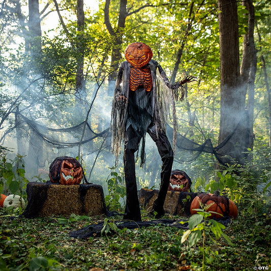 7 Ft. x 3 Ft. Animated Scorched Scarecrow with Fog Machine Decoration | USA Decoration®