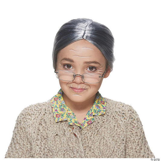 Kids Gray Old Lady Wig