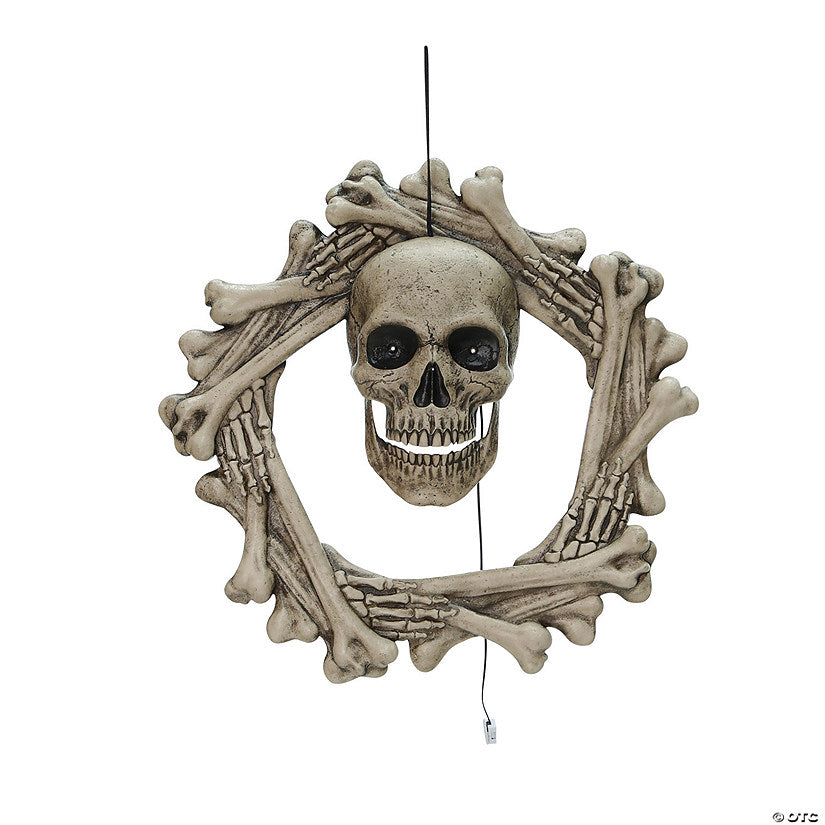 18" Bone Wreath Animated Halloween Décor | USA Decoration®