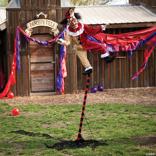 96" Sideshow Balancing Clown Animated Halloween Prop | USA Decoration®
