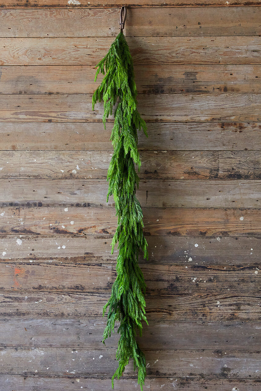 Lifelike 72” Norfolk Pine Garland for Holiday and Home Decor