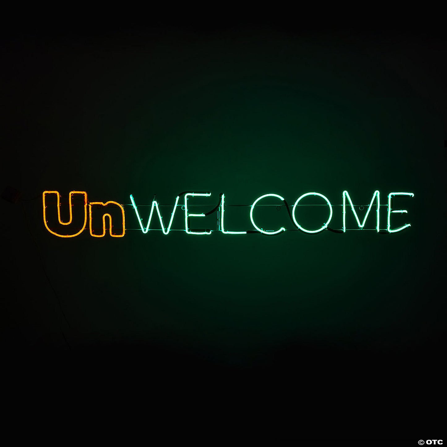 National Tree Company 50 in. Halloween "Unwelcome" Neon Style Sign | USA Decoration®