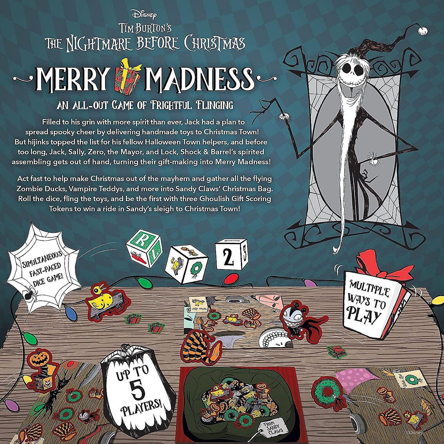 Nightmare Before Christmas Merry Madness Dice Game | USA Decoration®