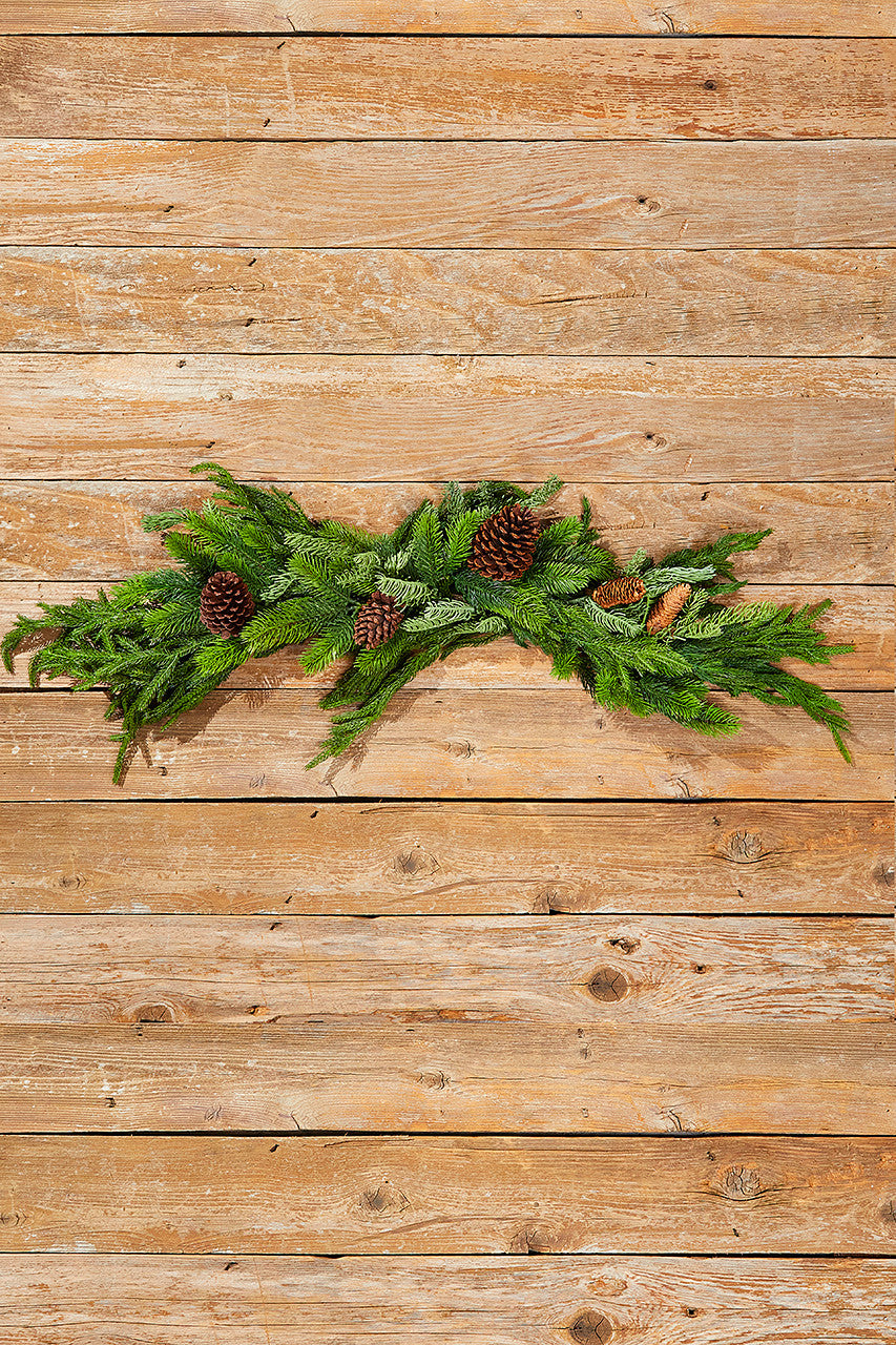 42” Real Touch Norfolk Spruce Juniper Swag for Elegant Seasonal Decor
