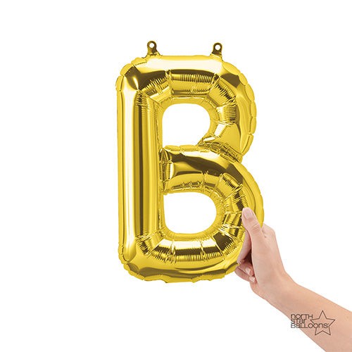 16 Inch Letter B | Northstar Gold Balloon | Party Decoration | Air-Filled Balloon