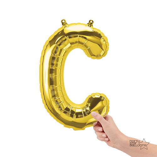 16 Inch Letter C | Northstar Gold Balloon | Party Decoration | Air-Filled Balloon