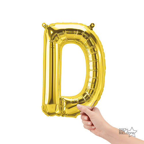 16 Inch Letter D | Northstar Gold Balloon | Party Decoration | Air-Filled Balloon
