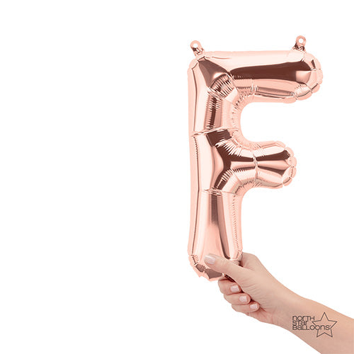 16 Inch Letter F | Northstar Rose Gold Balloon | Party Decoration | Air-Filled Balloon