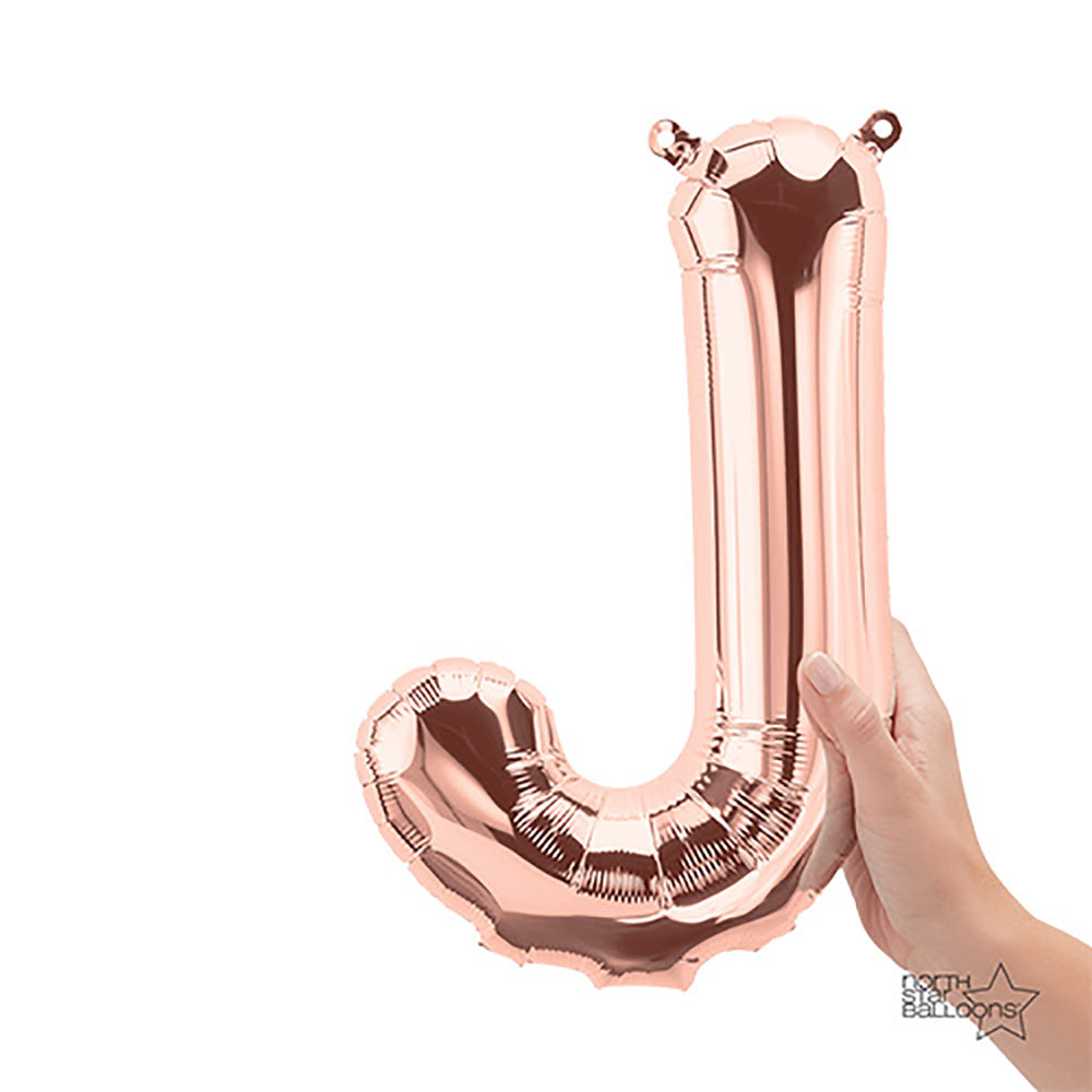 16 inch LETTER J - NORTHSTAR - ROSE GOLD (AIR-FILL ONLY) | USA Decoration®