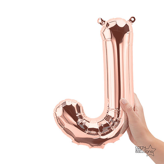 16 inch LETTER J - NORTHSTAR - ROSE GOLD (AIR-FILL ONLY) | USA Decoration®