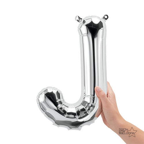 16 inch LETTER J - NORTHSTAR - SILVER (AIR-FILL ONLY) | USA Decoration®