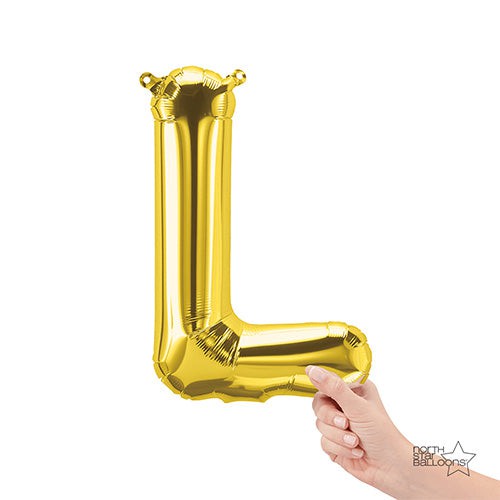 16 Inch Letter L | Northstar Gold Balloon | Party Decoration | Air-Filled Balloon