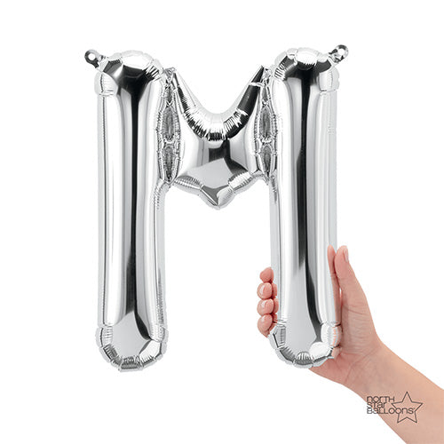 16 inch LETTER M - NORTHSTAR - SILVER (AIR-FILL ONLY) | USA Decoration®