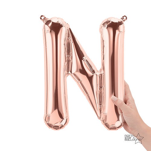 16 Inch Letter N | Northstar Rose Gold Air-Fill Balloon | USA Decoration®