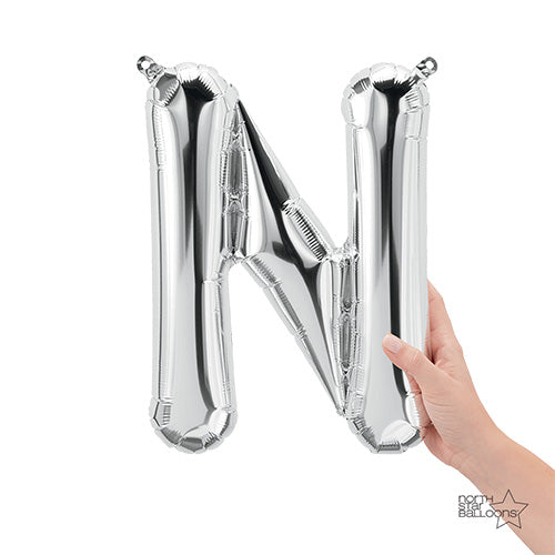16 inch LETTER N - NORTHSTAR - SILVER (AIR-FILL ONLY) | USA Decoration®