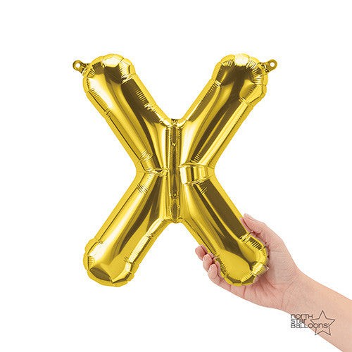 16 Inch Letter X | Northstar Gold Balloon | Party Decoration | Air-Filled Balloon