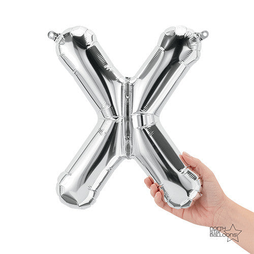 16 inch LETTER X - NORTHSTAR - SILVER (AIR-FILL ONLY) | USA Decoration®