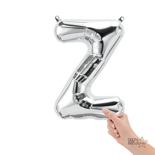 16 Inch Letter Z | Northstar Silver Balloon | Party Decoration | Air-Filled Balloon