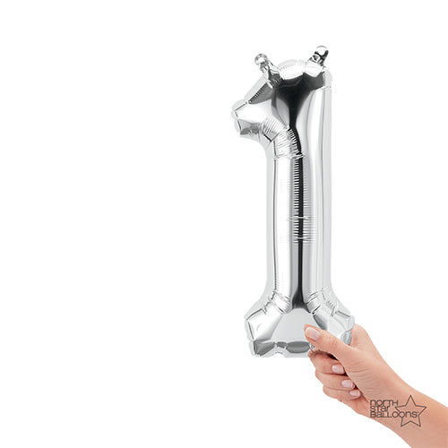 16 inch NUMBER 1 - NORTHSTAR - SILVER (AIR -FILL ONLY) | USA Decoration®