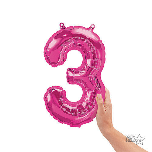 16 inch NUMBER 3 - NORTHSTAR - MAGENTA (AIR -FILL ONLY) | USA Decoration®